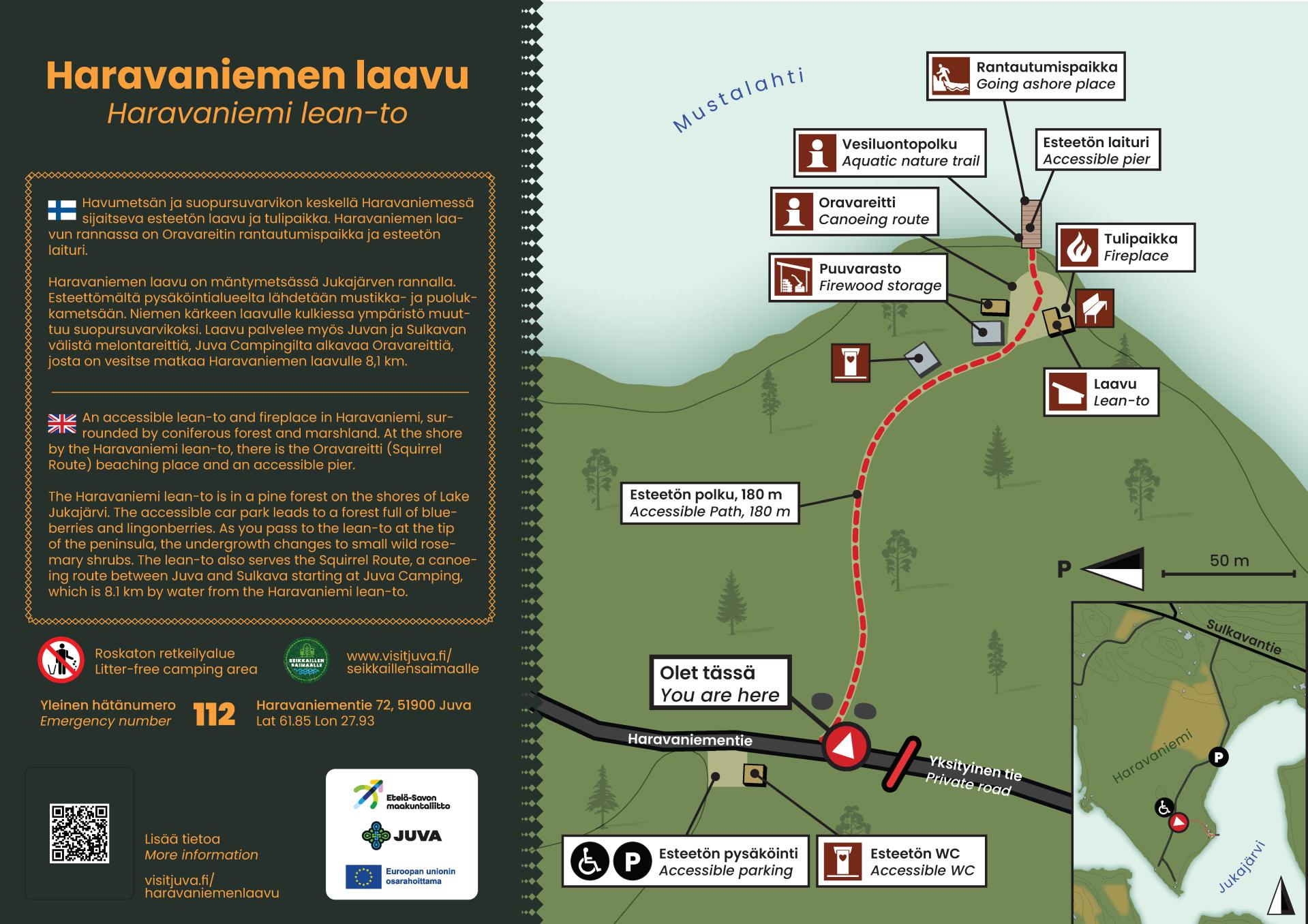 Haravaniemen laavun alueopaste kuvana.
